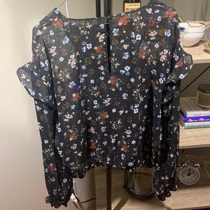 Dynamite Sheer Floral Blouse